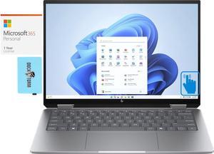 HP Envy x360 14-fc0013dx Home & Business 2-in-1 Laptop (Intel Ultra 5-125U 12-Core, 14.0" 60 Hz Touch Wide UXGA (1920x1200), Win 11 Home) with Microsoft 365 Personal , Dockztorm Hub
