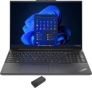 Lenovo ThinkPad E16 GEN 1 Home & Business Laptop (AMD Ryzen 7 7730U 8-Core, 16.0" 60 Hz Wide UXGA (1920x1200), 16GB RAM, 1TB SSD, Wifi, Webcam, Bluetooth, Win 11 Pro) with USB-C Dock