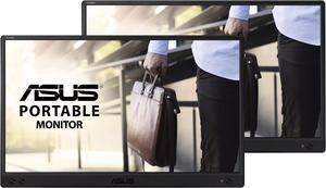 ASUS MB166C 15.6" Monitor: 60Hz Refresh Rate, 5 ms response time, Full HD (1920x1080) IPS, Anti-glare Screen, VESA Compatible- Ideal for Home & Business Use, Pack-2
