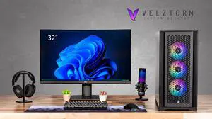Velztorm iCUE Certified Aciex Custom Built Gaming Desktop PC (Intel i9-13900K, GeForce RTX 5070, 64GB DDR5, 4TB PCIe SSD, RGB Fans, 360mm AIO, 1000W PSU, WiFi 6, Bluetooth 5.2, RJ-45, Win 11 Home)