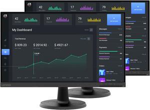 Lenovo D24-40 67A2KCC6US 24" Monitor: 75Hz Refresh Rate, 4 ms response time, Full HD (1920x1080) VA, Anti-glare Screen, VESA Compatible- Ideal for Home & Business Use, Pack-2