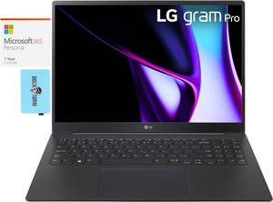 LG Gram Pro Home & Business Laptop (Intel Ultra 7-155H 16-Core, 16.0" 120 Hz 2.8K (2880x1800), GeForce RTX 3050, 32GB LPDDR5X 7466MHz RAM, Win 11 Home) with Microsoft 365 Personal , Dockztorm Hub