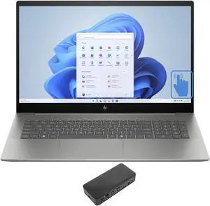 HP 17t-cw100 Home & Entertainment Laptop (Intel Core Ultra 7 155U 12-Core, 17.3" 60 Hz Touch Full HD (1920x1080), GeForce RTX 3050, 16GB DDR5 5600MHz RAM, 1TB SSD, Win 11 Home) with USB-C Dock