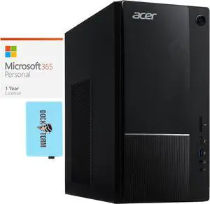 Acer Aspire Home & Business Desktop (Intel i5-14400 10-Core, Intel UHD 730, 8GB DDR5 4800MHz RAM, 1TB PCIe SSD, Wifi, Bluetooth, Win 11 Pro) with Microsoft 365 Personal , Dockztorm Hub