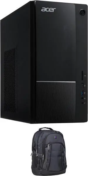 Acer Aspire Home & Business Desktop (Intel i5-14400 10-Core, Intel UHD 730, 64GB DDR5 4800MHz RAM, 128GB PCIe SSD + 2TB HDD (3.5), Wifi, Bluetooth, Win 10 Pro) with Premium Backpack