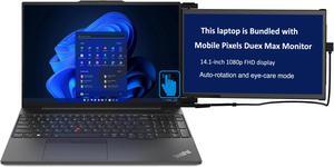 Lenovo ThinkPad E16 Gen 1 Home & Business Laptop (Intel i7-1355U 10-Core, 16.0" 60 Hz Touch Wide UXGA (1920x1200), Intel Iris Xe, 24GB RAM, Win 11 Pro) with Duex Max DS Monitor