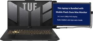 ASUS TUF Gaming F17 Gaming  Entertainment Laptop Intel i713700H 14Core 173 144 Hz Full HD 1920x1080 GeForce RTX 4060 16GB RAM Win 11 Home with Duex Max DS Monitor