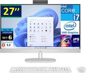 HP All-in-One 27 School & Business All-in-One 27" IPS FHD Display (Intel i7-1355U, 16GB DDR4, 512GB SSD, Intel UHD, WiFi 6, Webcam, Bluetooth 5.3, Win 11 Home Plus) (Renewed)