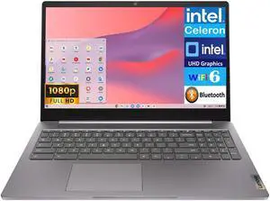 Lenovo IdeaPad 3i Everyday Value Chromebook 15.6" 60Hz LCD FHD DisplayIntel Celeron N4500, Intel UHD Shared, 4GB LPDDR4, 64GB eMMC, WiFi 6, Webcam, Bluetooth 5.1, 45W PSU, HDMI, Chrome OS