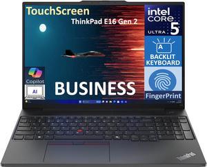 Lenovo ThinkPad E16 Gen 2 Business Laptop 16.0" Touchscreen IPS WUXGA Display (Intel Ultra 5-125U, 32GB DDR5, 256GB M.2  PCIe SSD, Intel Graphics, Backlit KB, Fingerprint, Win 11 Pro) (Renewed)