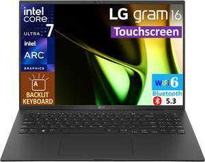 LG gram Laptop 16.0" Touchscreen WQXGA Display (Intel Ultra 7-155H, 32GB LPDDR5X, 2x1TB PCIe SSD (2TB), Intel Arc, Backlit KB, 2 Thunderbolt 4, WiFi 6, Webcam, Bluetooth 5.3, Win 11 Pro) (Renewed)