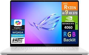 ASUS ROG Zephyrus G16 Gaming Laptop 16.0" 240Hz AMOLED WQXGA Display (AMD Ryzen AI 9 HX 370, GeForce RTX 4060 8GB, 16GB LPDDR5X, 2x512GB PCIe SSD (1TB), RGB KB, WiFi 7, Webcam, Win 11 Pro)