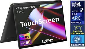 HP Spectre x360 2-in-1 Laptop 16.0" 120 Hz Touchscreen IPS WQXGA (14th Gen Intel Ultra 7-155H, 16GB LPDDR5X RAM, 1TB SSD, Intel Arc, Backlit KYB, FP Reader, 2 TB4, Wifi, Win 11 Home)