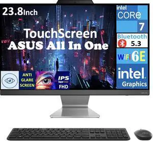 ASUS A3402 Business All-in-One 23.8" Touchscreen LCD FHD Display (Intel Core 7 150U, 16GB DDR5, 1TB SSD, Intel Graphics, WiFi 6E, Webcam, Bluetooth 5.3, Win 11 Home) (Renewed)
