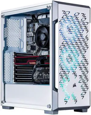 Velztorm White Fultix Custom Built Gaming Desktop PC (AMD Ryzen 5-5500, AMD Radeon RX 9060 XT, 32GB DDR4, 2TB PCIe SSD, RGB Fans, 750W PSU, WiFi 5, Bluetooth 4.2, RJ-45, HDMI, Win 11 Pro) Velztorm White Fultix Custom Built Gaming Desktop PC (AMD Ryzen 5-5500, AMD Radeon RX 9060 XT, 32GB DDR4, 2TB PCIe SSD, RGB Fans, 750W PSU, WiFi 5, Bluetooth 4.2, RJ-45, HDMI, Win 11 Pro)