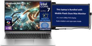 HP EliteBook 860 G11 Laptop 16.0" WUXGA Display (Intel Ultra 7 165U , 16GB DDR5, 256GB SSD, Intel Graphics, Backlit KB, Fingerprint, 2 Thunderbolt 4, WiFi 6E, Webcam, FreeDos) w/Duex Max DS Monitor HP EliteBook 860 G11 Laptop 16.0" WUXGA Display (Intel Ultra 7 165U , 16GB DDR5, 256GB SSD, Intel Graphics, Backlit KB, Fingerprint, 2 Thunderbolt 4, WiFi 6E, Webcam, FreeDos) w/Duex Max DS Monitor