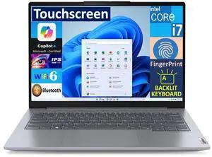 Lenovo ThinkBook 14 G6 IRL Business Laptop 14.0" Touchscreen IPS WUXGA Display (Intel i7-1355U, 16GB DDR5, 512GB SSD, Intel Iris Xe, Backlit KB, Fingerprint, Thunderbolt 4, Win 11 Pro) (Renewed)