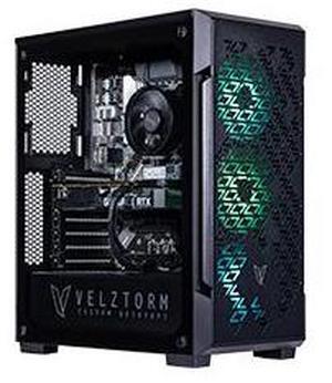 Velztorm Fultix Custom Built Gaming Desktop PC (AMD Ryzen 5-5500, GeForce RTX 5070, 16GB DDR4, 1TB PCIe SSD + 1TB HDD, 750W PSU, WiFi 4, Bluetooth 4.2, RJ-45, HDMI, Win 10 Pro)