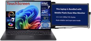 Acer Swift 16 AI AI PC Laptop 16.0" Touchscreen OLED 2.8K Display (Intel Ultra 7-256V, 16GB LPDDR5X, 1TB SSD, Intel Arc, Backlit KB, Fingerprint, 2 Thunderbolt 4, Win 11 Home) w/Duex Max DS Monitor