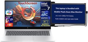 HP Envy 17 Business Laptop 17.3" Touchscreen IPS FHD Display (Intel Ultra 7-155H, 16GB DDR5, 512GB SSD, Intel Arc, Backlit KB, Thunderbolt 4, WiFi 6E, Webcam, Win 11 Home) w/Duex Max DS Monitor