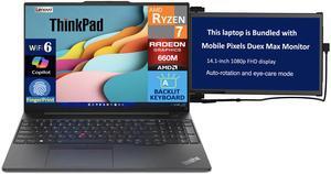 Lenovo ThinkPad E16 Business Laptop 16.0" WUXGA Display (AMD Ryzen 7 7735U, 16GB DDR5, 512GB SSD, AMD Radeon 660M, Backlit KB, Fingerprint, Thunderbolt 4, WiFi 6, Webcam, No OS) w/Duex Max DS Monitor