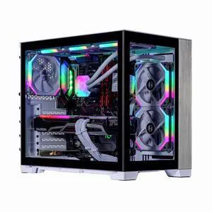 Velztorm Mini Lux Gaming Desktop PC (AMD Ryzen 9 5950X, Radeon RX 9070 XT, 64GB DDR4, 2TB PCIe SSD + 2TB HDD, 240mm AIO, 750W PSU, WiFi 4, RJ-45, 1 Display Port, HDMI, Win 11 Pro)