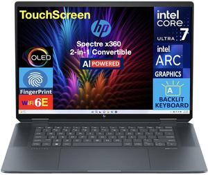 HP Spectre x360 AI Powered 2-in-1 Laptop 16.0" Touchscreen OLED 2.8K Display (Intel Ultra 7-155H, 32GB LPDDR5X, 1TB PCIe SSD, Backlit KB, Fingerprint, 2 Thunderbolt 4, WiFi 6E, Webcam, Win 11 Home)