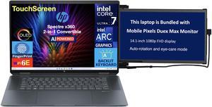 HP Spectre x360 AI Powered 2-in-1 Laptop 16.0" Touchscreen OLED 2.8K Display (Intel Ultra 7-155H, 32GB LPDDR5X, 512GB SSD, Backlit KB, Fingerprint, 2 Thunderbolt 4, Win 11 Home) w/Duex Max DS Monitor