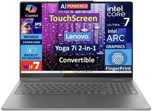 Lenovo Yoga 7i 2-in-1 AI PC 2-in-1 Laptop 16.0" Touchscreen IPS WUXGA Display (Intel Ultra 7-256V, 16GB LPDDR5X, 1TB SSD, Backlit KB, Fingerprint, 2 Thunderbolt 4, WiFi 7, Webcam, Win 11 Home)