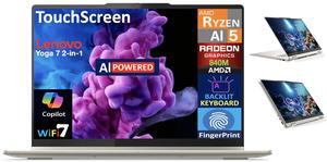 Lenovo Yoga AI PC 2-in-1 Laptop 16.0" Touchscreen IPS WUXGA Display (AMD Ryzen AI 5 340, 16GB LPDDR5X, 512GB SSD, Backlit KB, Fingerprint, WiFi 7, Webcam, Bluetooth 5.4, Win 11 Home)