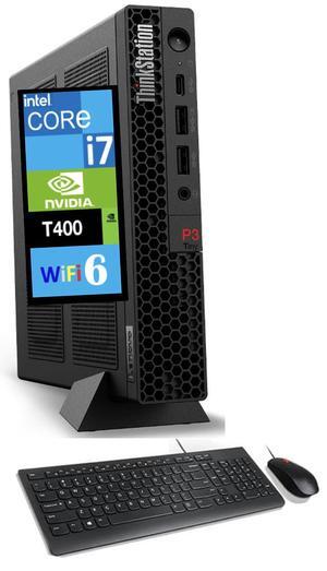 Lenovo ThinkStation Workstation Mini Desktop (Intel i7-14700, NVIDIA T400 4GB, 32GB DDR5, 2TB PCIe SSD, WiFi 6, Bluetooth 5.3, 300W PSU, RJ-45, 3 mini Display Port, Win 11 Pro)