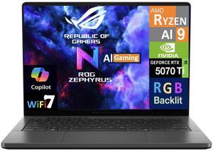 ASUS ROG Zephyrus G14 AI Gaming Laptop 14.0" 120Hz 2.8K Display (AMD Ryzen AI 9 HX 370, GeForce RTX 5070 Ti 12GB, 32GB LPDDR5X, 2TB SSD, RGB KB, WiFi 7, Webcam, Bluetooth 5.4, Win 11 Pro)
