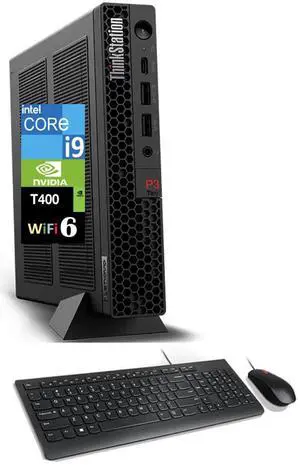 Lenovo ThinkStation Workstation Mini Desktop (Intel i9-14900, NVIDIA T400 4GB, 8GB DDR5, 2TB PCIe SSD, WiFi 6, Bluetooth 5.3, 300W PSU, RJ-45, 1x DP; 3x mDP, HDMI, Win 11 Home)