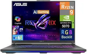 ASUS ROG Strix G18 Laptop 18" 240Hz WQXGA Display (AMD Ryzen 9 8940HX, NVIDIA GeForce RTX 5070 8GB, 32GB DDR5, 1TB PCIe SSD, RGB KB, WiFi 6E, Webcam, Bluetooth 5.4, Win 11 Home)
