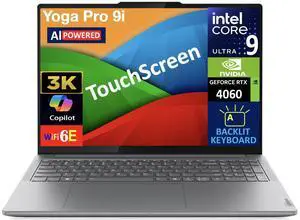 Lenovo Yoga Pro 9i AI Powered Laptop 16.0" Touchscreen Mini LED 3.2K Display (Intel Ultra 9-185H, 32GB LPDDR5X, 1TB SSD, GeForce RTX 4060, Backlit KB, Thunderbolt 4, WiFi 6E, Webcam, Win 11 Home)