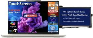 Lenovo Yoga AI PC 2-in-1 Laptop 16.0" Touchscreen IPS WUXGA Display (AMD Ryzen AI 5 340, 16GB LPDDR5X, 512GB SSD, Backlit KB, Fingerprint, WiFi 7, Webcam, Win 11 Home) w/Duex Max DS Monitor