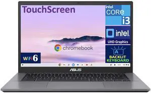 ASUS CX34 Everyday Value Chromebook 14.0" 60Hz Touchscreen FHD DisplayIntel i3-1215U, Intel UHD, 8GB LPDDR5, 128GB SSD, Backlit KB, WiFi 6, Webcam, Bluetooth 5.4, 45W PSU, HDMI, Chrome OS (Renewed)