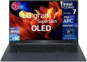 LG gram SuperSlim AI Powered Laptop 15.6" OLED FHD Display (Intel Ultra 7-155H, 16GB LPDDR5X, 512GB SSD, Intel Arc, Backlit KB, 2 Thunderbolt 4, WiFi 6E, Webcam, Bluetooth 5.3, Win 11 Home) (Renewed)
