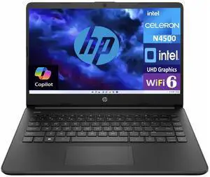 HP 14 Everyday Value Laptop 14.0" HD Display (Intel Celeron N4500, 32GB DDR4, 2TB PCIe SSD, Intel UHD, WiFi 6, Webcam, Bluetooth 5.3, Win 11 Home S-Mode)