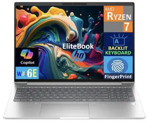HP Elitebook Business Laptop 16.0" IPS WUXGA Display (AMD Ryzen 7 7735U, 64GB DDR5, 1TB PCIe SSD, AMD Radeon, Backlit KB, Fingerprint, WiFi 6E, Webcam, Bluetooth 5.3, Win 11 Pro)