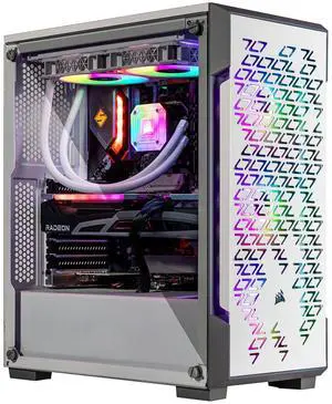 Velztorm White Ferrux Gaming Desktop PC (AMD Ryzen 9 - 5900X, Radeon RX 9070 XT, 32GB DDR4, 2TB PCIe SSD, 240mm AIO, 750W PSU, RJ-45, 1 Display Port, HDMI, Win 11 Pro)