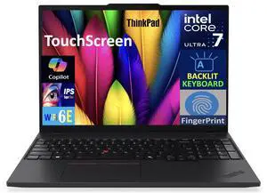 Lenovo ThinkPad Business Laptop 16.0" Touchscreen IPS WUXGA Display (Intel Core Ultra 7 155U, 32GB DDR5, 512GB SSD, Intel Graphics, Backlit KB, Fingerprint, 2 Thunderbolt 4, WiFi 6E, Win 11 Pro)