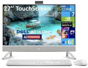 Dell 27 AI Powered All-in-One 27" Touchscreen IPS FHD Display (Intel Core 7 150U, 32GB DDR5, 1TB SSD, GeForce MX570 A, WiFi 6E, Webcam, Bluetooth 5.3, Win 11 Home)