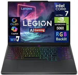 Lenovo Legion 5i AI Gaming Laptop 15.1" OLED WQXGA Display (Intel Core Ultra 7 255HX, 16GB DDR5, 512GB SSD, NVIDIA GeForce RTX 5060, RGB KB, Thunderbolt 4, WiFi 7, Webcam, Bluetooth 5.4, Win 11 Home)