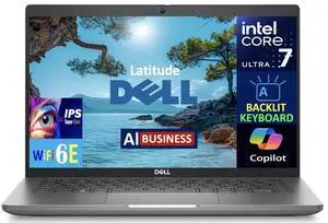 Dell Latitude AI Business Laptop 14.0" IPS FHD Display (Intel Ultra 7 165U , 16GB DDR5, 256GB SSD, Intel Graphics, Backlit KB, 2 Thunderbolt 4, WiFi 6E, Webcam, Bluetooth 5.3, Win 11 Pro)
