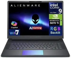 Alienware 16 Area-51 AI Gaming Laptop 16.0" 240Hz IPS WQXGA Display (Intel Ultra 9- 275HX, NVIDIA GeForce RTX 5070 Ti 12GB, 32GB DDR5, 2TB SSD, RGB KB, 2 Thunderbolt 5, WiFi 7, Webcam, Win 11 Home)