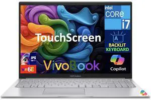 ASUS Vivobook Student & Business Laptop 15.6" Touchscreen IPS FHD Display (Intel i7-1355U, 24GB DDR4, 1TB PCIe SSD, Intel Iris Xe, Backlit KB, WiFi 6E, Webcam, Bluetooth 5.3, Win 11 Home)