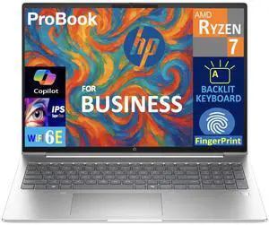 HP ProBook 465 Business Laptop (AMD version ProBook 460) 16.0" IPS FHD+ Display (AMD Ryzen 7 7735U, 64GB DDR5, 2TB PCIe SSD, Backlit KB, Fingerprint, WiFi 6E, Webcam, Win 11 Pro)