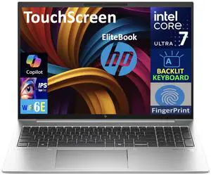 HP EliteBook Business Laptop 16.0" Touchscreen IPS WUXGA Display (Intel Ultra 7 155U, 64GB DDR5, 2TB PCIe SSD, Intel Graphics, Backlit KB, Fingerprint, 2 Thunderbolt 4, WiFi 6E, Webcam, Win 11 Pro)