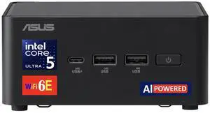 ASUS NUC AI Powered Mini Desktop (Intel Ultra 5-135H, No OS, 8GB DDR5, 1TB PCIe SSD, 2 Thunderbolt 4, WiFi 6E, Bluetooth 5.3, 120W PSU, RJ-45, 2 HDMI, Win 11 Pro)